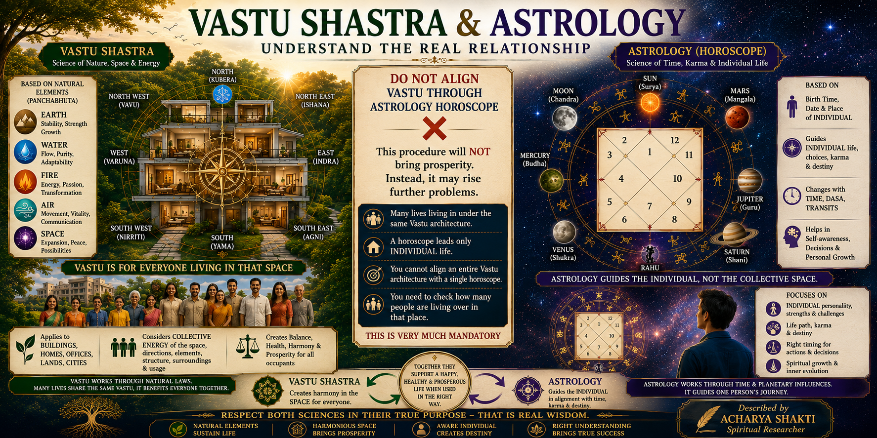 Vastu Shastra vs Astrology or other birth chart reading methods : Understanding their TRUE relationship