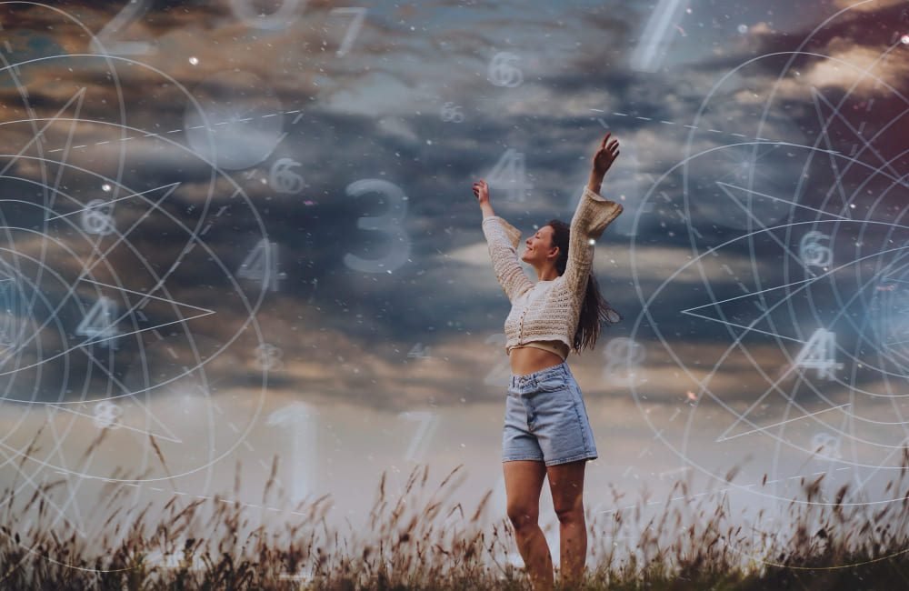 abstract-numerology-concept-with-woman-full-shot